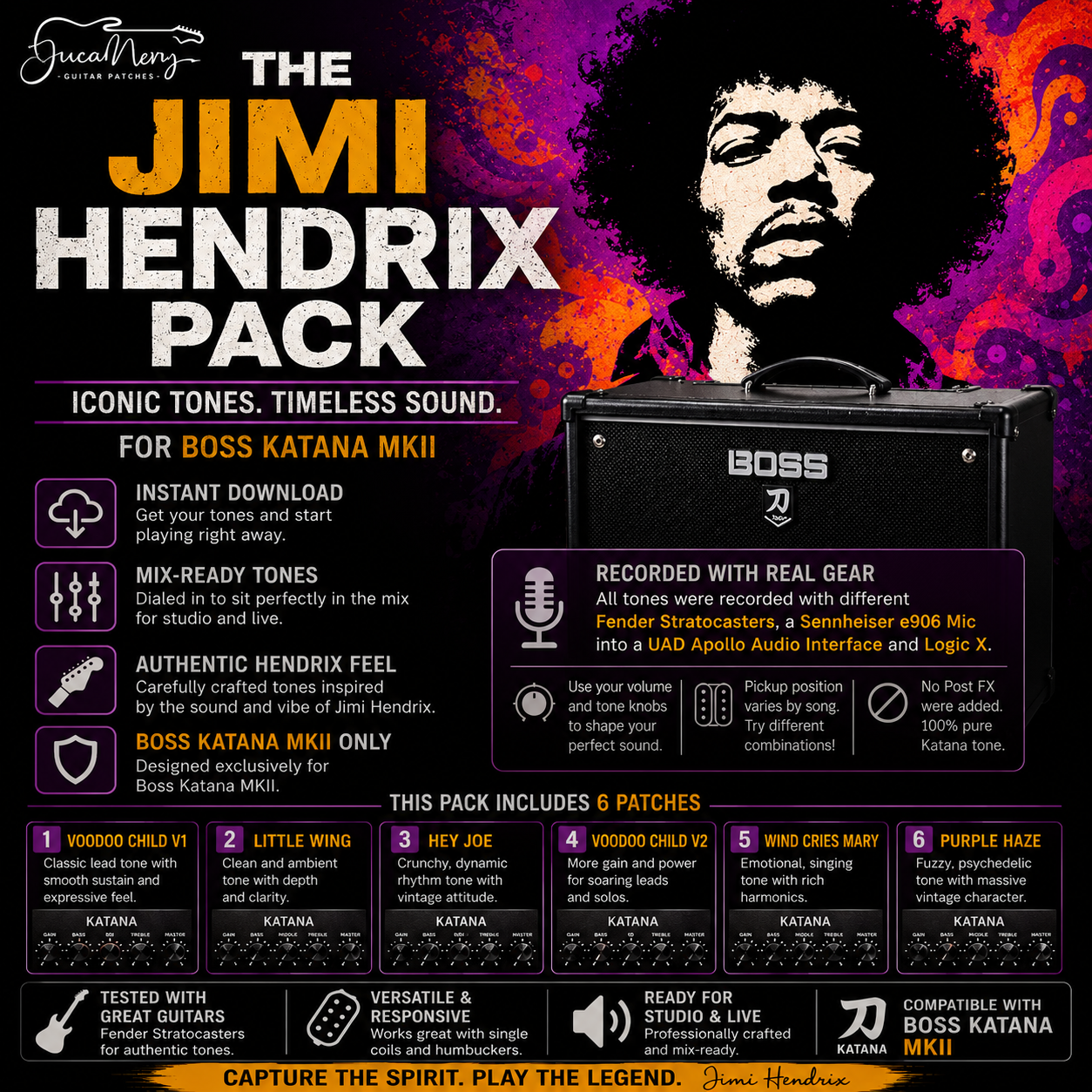 The Jimi Hendrix Pack – Guitar Patches by Juca Nery