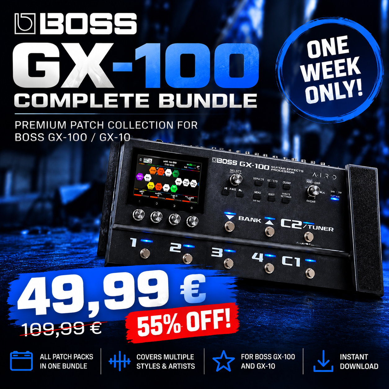 BOSS GX-100 GX-10 Complete Bundle - 55% OFF